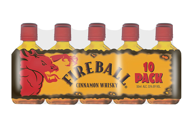 FIREBALL CINNAMON FLAVORED WHISKY 10 PACK